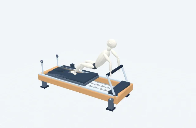 リバースプランク&フレクションの動作の一場面を示す3D模式図