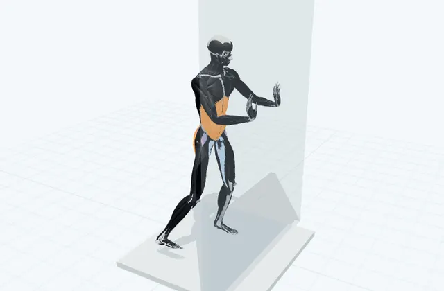 脚を左右に振るの3D模式図