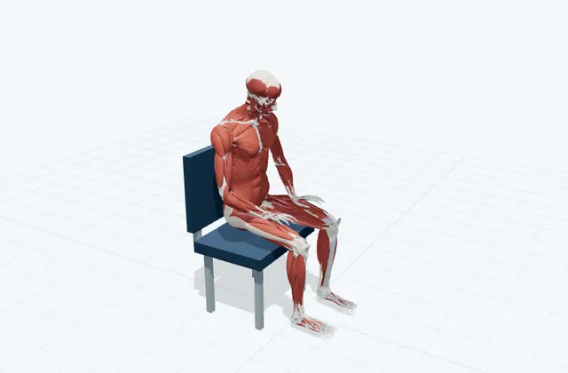 小さくうなずくの3D模式図